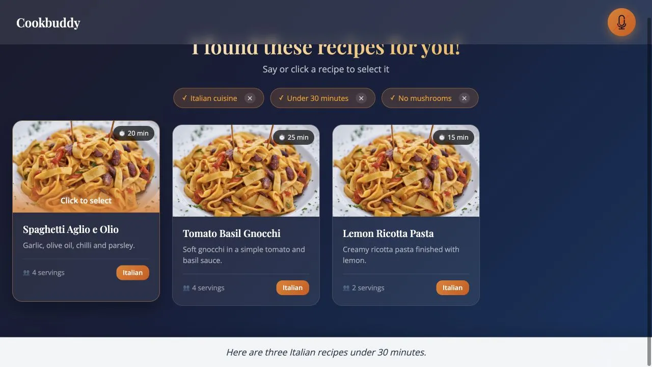 Cookbuddy, screenshot 1